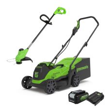 Greenworks Electric Lawn Mower & Cordless Grass Trimmer