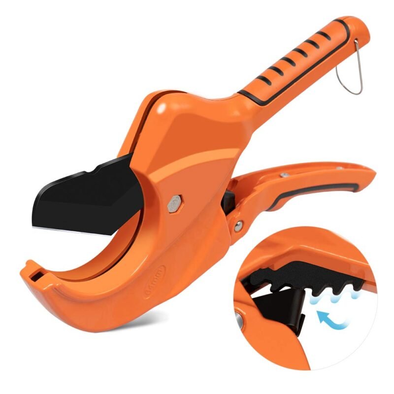AIRAJ Plastic Pipe Cutter, PVC Cutter Ratchet Type Pipe Cutter, for Cutting Outer Diameter 42 mm PEX, PVC and PPR Plastic Hoses Premium Plastic Pipe Shear, Suitable for Household, Maintenance Workers