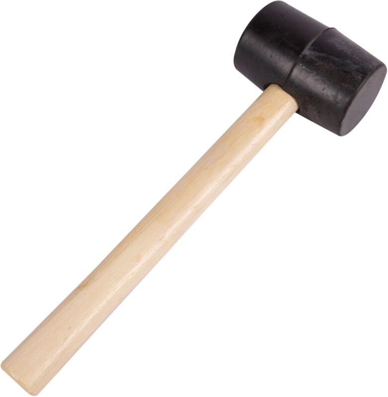 Blackspur 1x 16oz Rubber Mallet with Wooden Handle - Home Nail Framing Roofing Straight Handle DIY Hand Tool