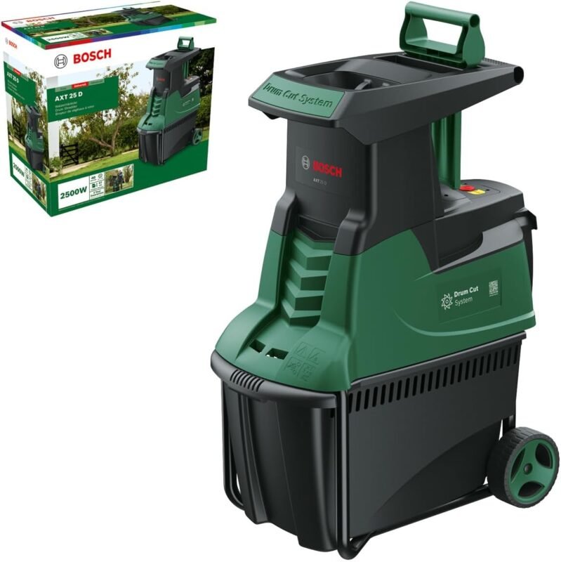 Bosch Garden Shredder AXT 25 D (2500 W, Cutting Capacity: Max. Ø 40 mm, in Carton Packaging)