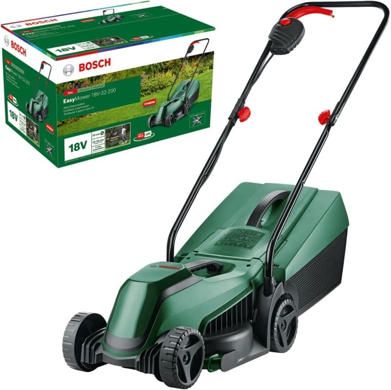 Bosch Cordless Lawnmower CityMower 18V-32 (18 Volt, 1x Battery 4 Ah, Brushless Motor, Cutting Width: 32 cm, Lawns up to 300 m², in Carton Packaging)