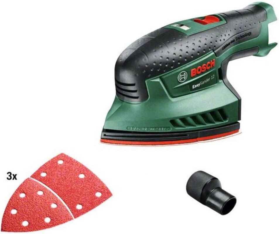 Bosch Home And Garden Cordless Multi-Sander EasySander 12 (1 Battery, 12 Volt System, 3x Sanding Plates, In Carrying Case)