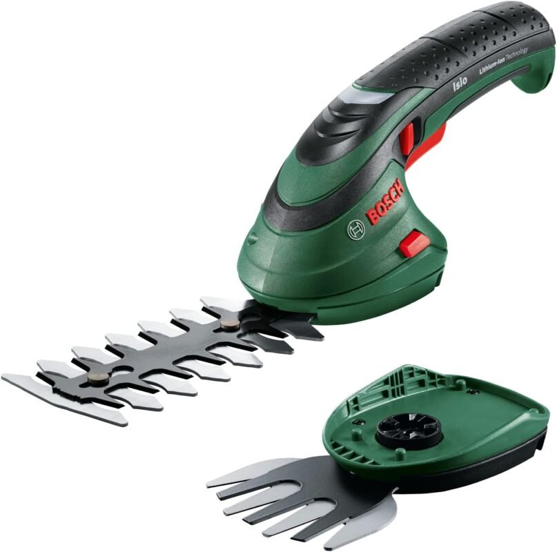 Bosch ISIO III Cordless Shrub and Grass Shear, Green, New Design Premium Set