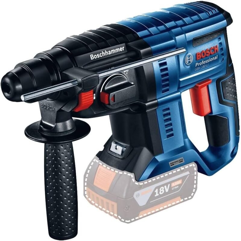 Bosch Professional 18V System GBH 18V-21 Cordless Rotary Hammer (Max. Impact Energy 2 J, Excluding Batteries and Charger, in Carton)