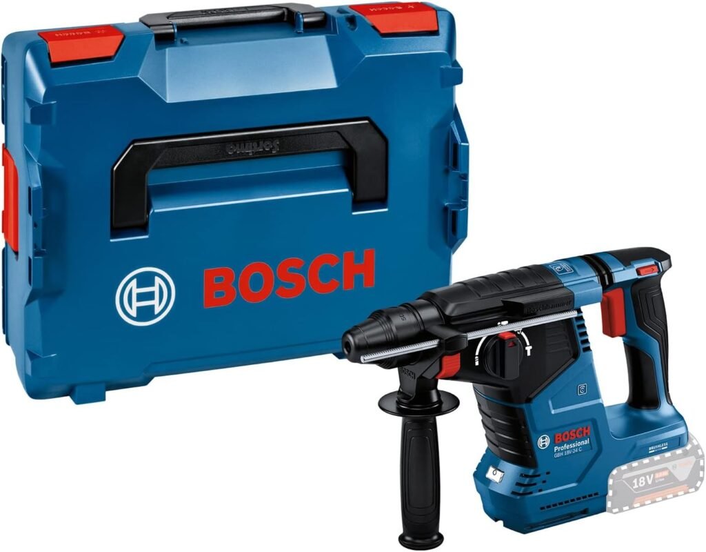 Bosch Professional 18V System Cordless Rotary Hammer GBH 18V-24 C (with SDS Plus, Without Batteries and Charger, Auxiliary Handle)