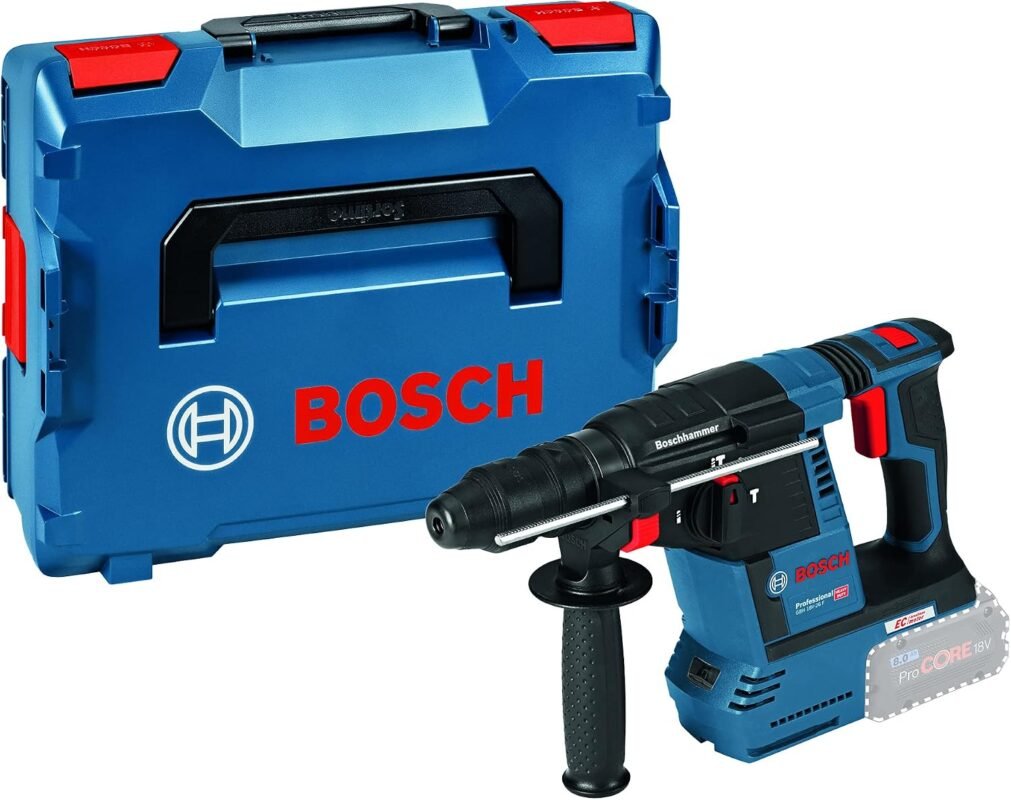Bosch Professional 18V System GBH 18V-26 Cordless Rotary Hammer (SDS Plus, Impact Energy: 2.6 J, Max. Drilling Diameter: Concrete/Steel/Wood 26/13/30 mm, in L-BOXX 136)