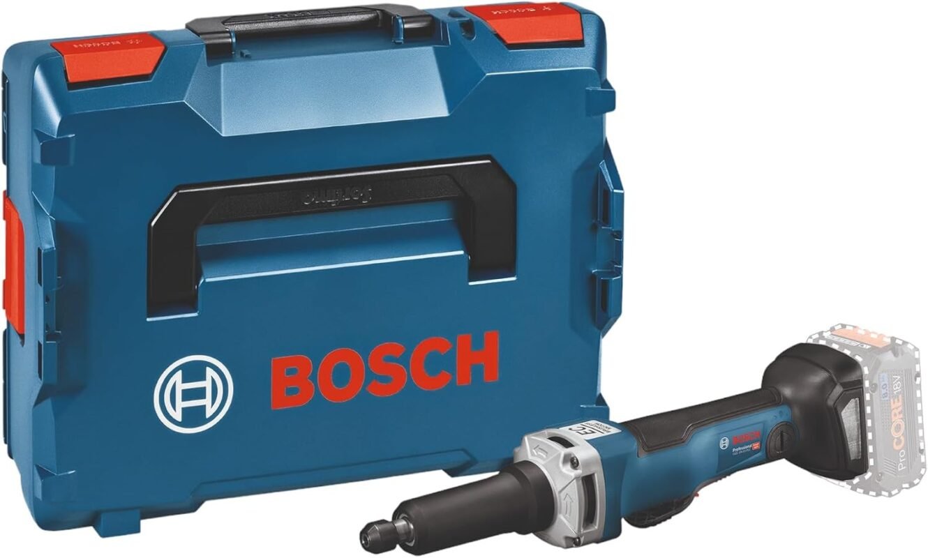 Bosch Professional 18V System GGS 18 V-LI Straight Grinder (22,000 min-1 No-Load Speed, Excluding Rechargeable Batteries and Charger, L-BOXX)