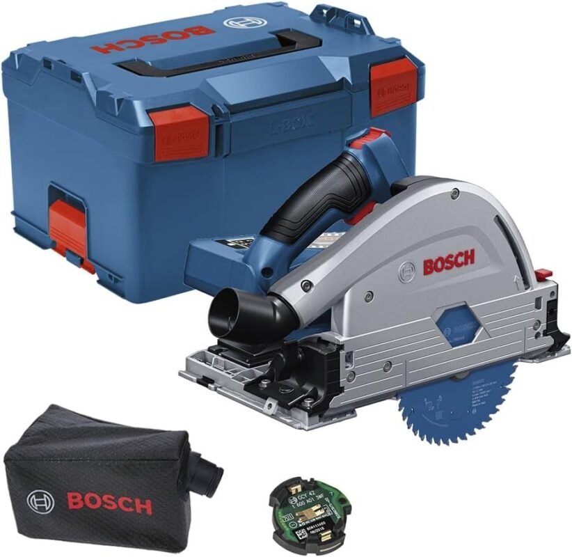 Bosch Professional BITURBO GKT 18V-52 GC Cordless Plunge Circular Saw - Adjustable Speed Levels, Connectivity Module Included, Batteries and Charger Not Included, in L-BOXX 238