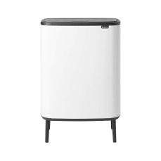 Brabantia Bo Touch Bin Hi - 60L Inner Bucket (White) Large Waste Kitchen Bin - Soft-touch