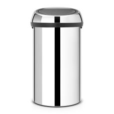 Brabantia Touch Bin Brilliant Steel, 60 L – Removable Lid – Soft-Touch Open – Easy Clean Rubbish Food Waste Bin