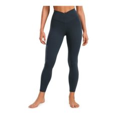 CRZ YOGA Women's Butterluxe Cross Waist Workout Leggings 25/28 Inches - V Cross High Waisted Gym Leggings Yoga Soft Leggings
