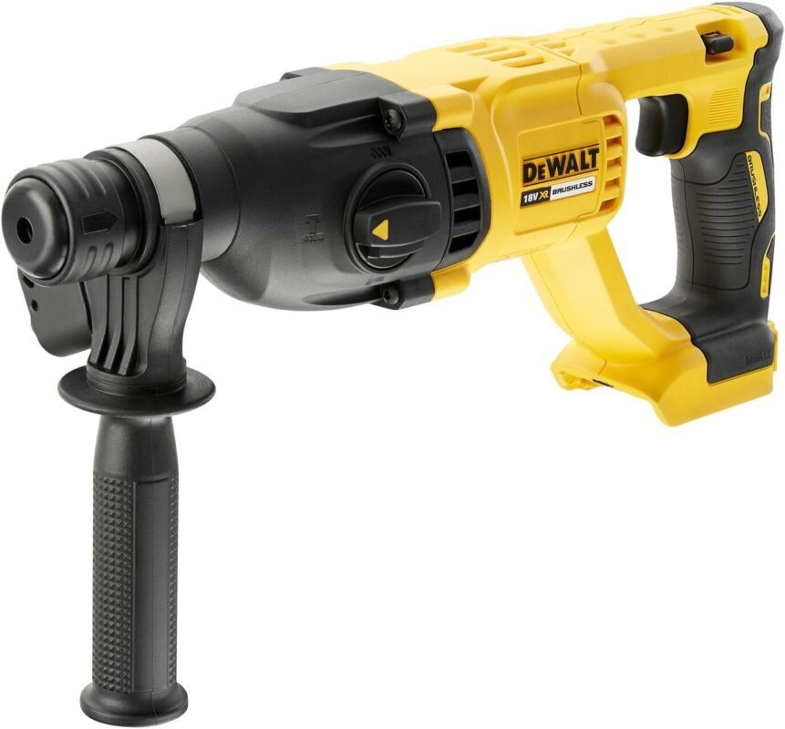 DEWALT 18V XR Brushless 26mm SDS-Plus Hammer Drill - Bare Unit (No Battery or Charger), Metallic Silver, DCH133NT