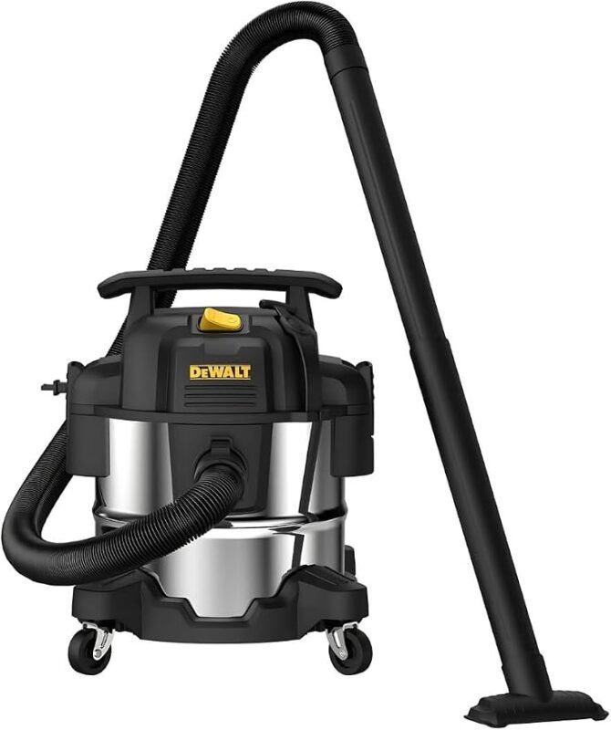 DEWALT 25L Stainless Steel Wet and Dry Vacuum Cleaner with Blowing Function, 1050W, DXV25S, Silver