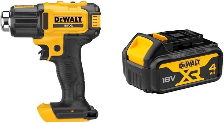 DEWALT DCE530N-XJ Cordless Hot Air Gun, 18V (Base), Black/Yellow [Energy Class A+]
