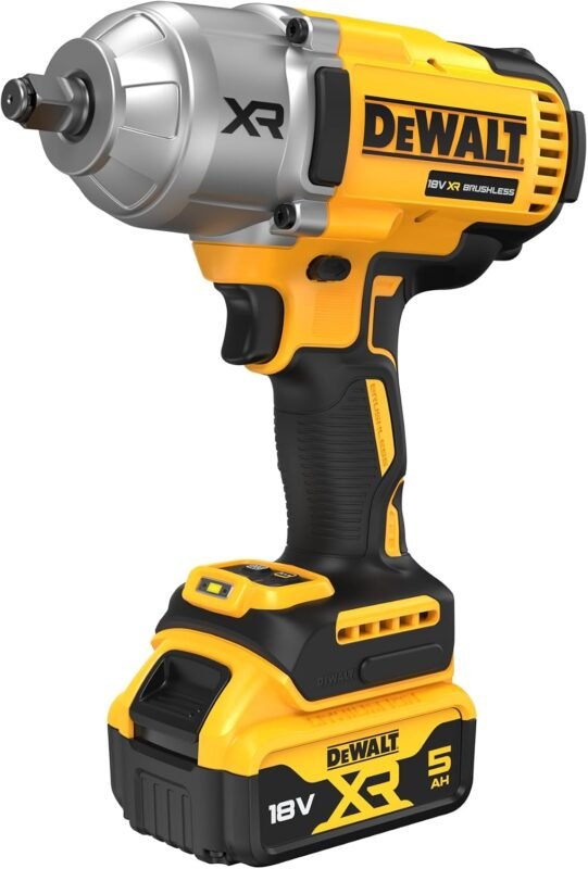DEWALT DCF900P2T-GB 18V XR Brushless 1/2" High Torque Impact Wrench Hog Ring 1396Nm with 2 x 5Ah Batteries, TSTAK