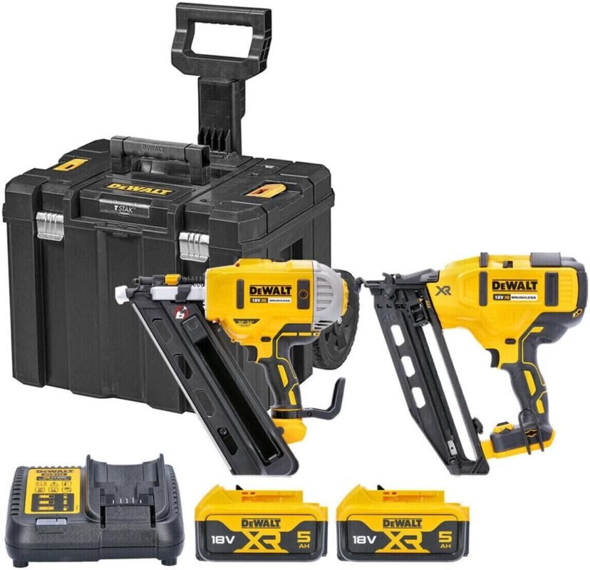 DEWALT DCK264B2T2 18V Brushless Nailer Twin Pack with two 5.0Ah batteries & Charger in Bag
