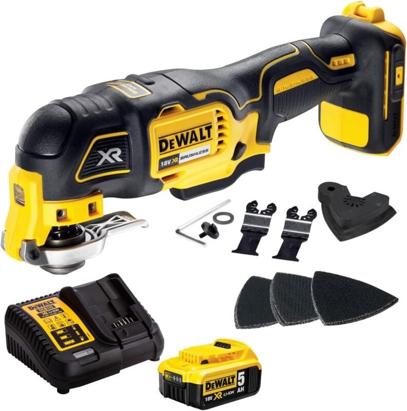 DEWALT DCS355N Oscillating Multi-Tool 18V Cordless Brushless - Includes 5Ah Battery and Charger