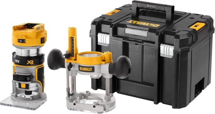 DEWALT DCW604NT-XJ 18V XR Brushless 8mm (1/4") Router in TSTAK Kitbox, Bare Unit