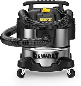 DeWALT 20L Stainless Steel Wet and Dry Vacuum, 1050W Shop Vacuum Cleaner, DXV20S, Silver