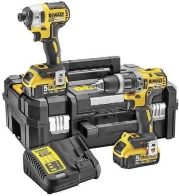 DeWalt DCK266P2T 18V XR Cordless Combi Drill & Impact Driver TSTAK Kit - 2 x 5Ah Li-ion Batteries