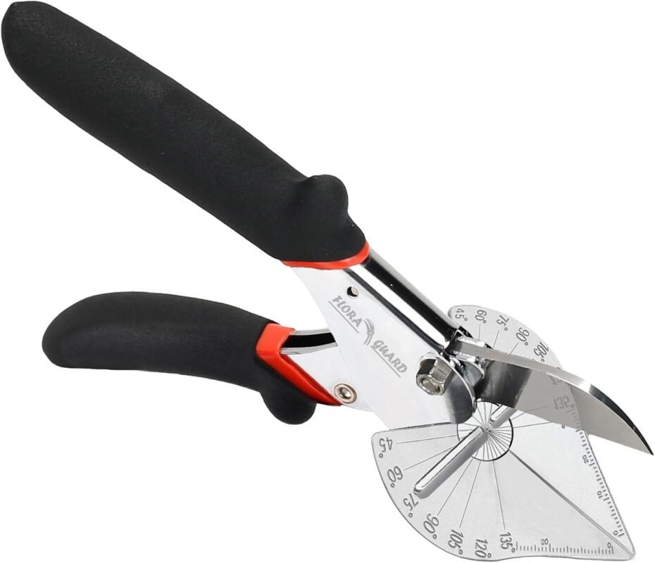 FLORA GUARD Miter Shears - 45 to 135 Degree Multi Angle Trim Cutter, Gasket Shear for Cutting Soft Wood, Plastic, PVC and More, Including 2 Spare Blades (JDJ)