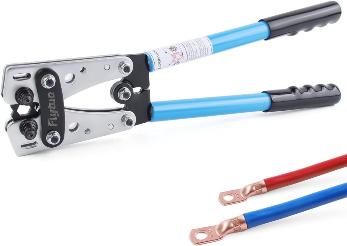 HX-50B Battery Cable Lug Crimping Tools | Hand Electrician Pliers for Crimping Wire Cable from 6-50mm² (AWG 8-1/0)