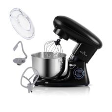 KARACA Multichef Kitchen Machine, Electric Stand Mixer Black 1400W, 6-Speed Dough Machine with Whisk, Dough Hook, Splash Guard, Schlager, Hand Mixer, Food Processor, Household Stand Mixers, Cake Mixer