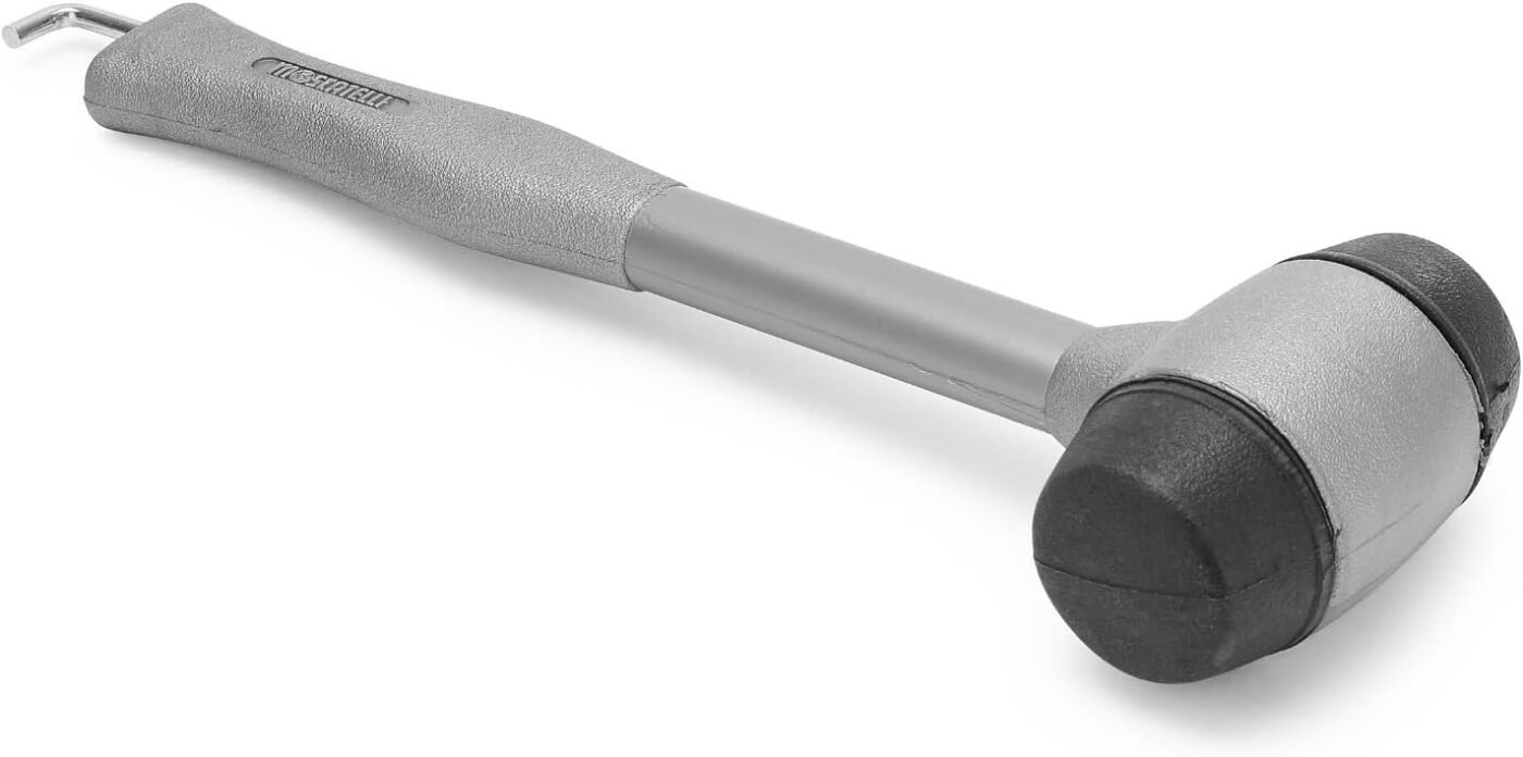 MOSCATELLI Multi-Purpose Camping Hammer, Robust and Ergonomic with Hook for Removing Pegs - Orange