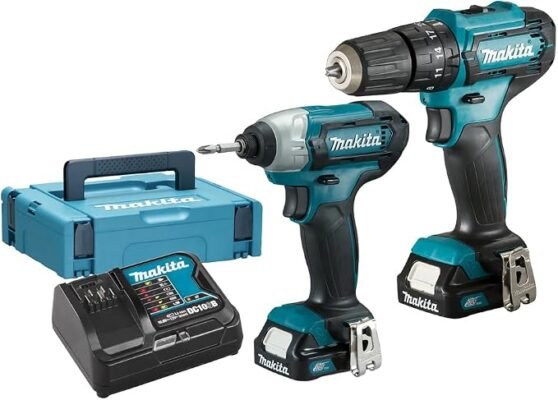 Makita CLX205AJ 12V Max Li-ion CXT Brushless 2-Piece Combo Kit with 2 x 12V 2.0Ah Batteries, Charger, and Makpac Case