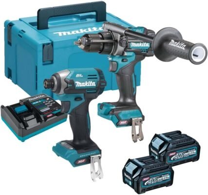 Makita DK0172G201 40V Max XGT 2 Piece Combo Kit - 2 x 2.5Ah Batteries, Charger, Interchangeable Adapter Set, Makpac Case