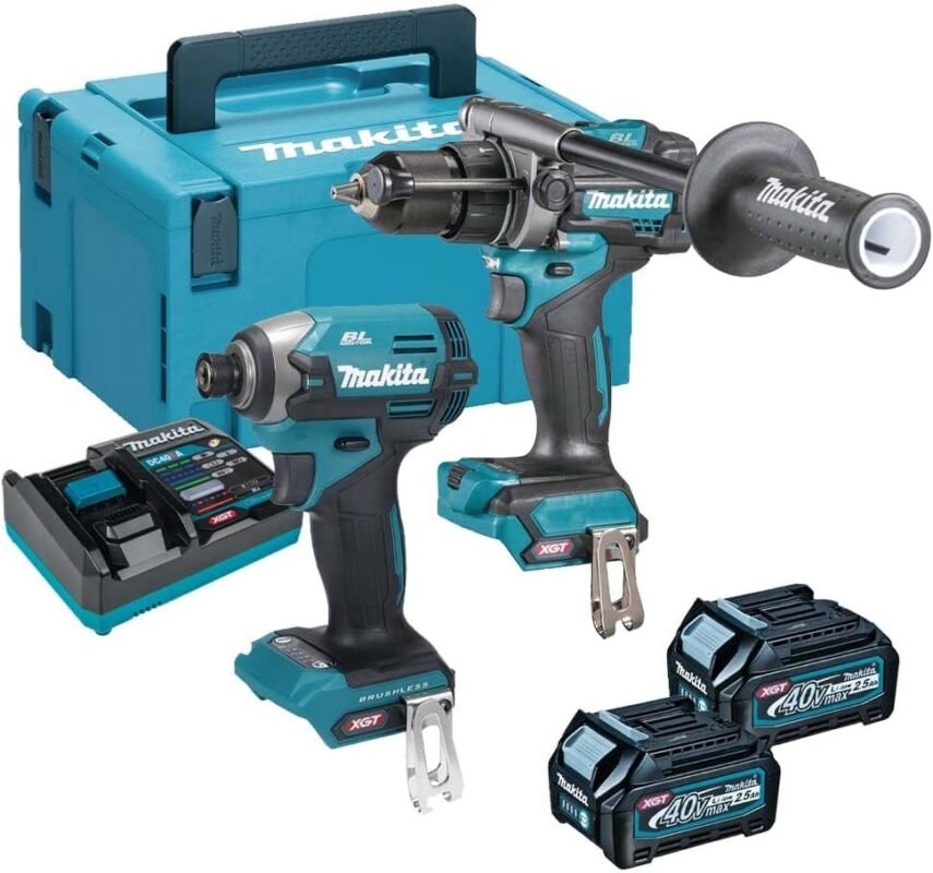 Makita DK0172G201 40V Max XGT 2 Piece Combo Kit - 2 x 2.5Ah Batteries, Charger, Interchangeable Adapter Set, Makpac Case