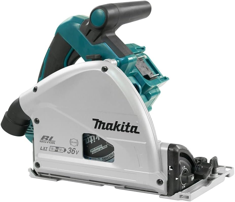Makita DSP600ZJ 36V 165mm Plunge Saw + 2 x 5Ah Batteries Charger & Accessories