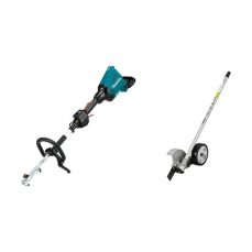 Makita DUX60Z Twin 18V (36V) Li-Ion LXT Brushless Split Shaft - Batteries and Charger Not Included & 196752-0 EE400MP Edger Attachment Set, Multi-Colour