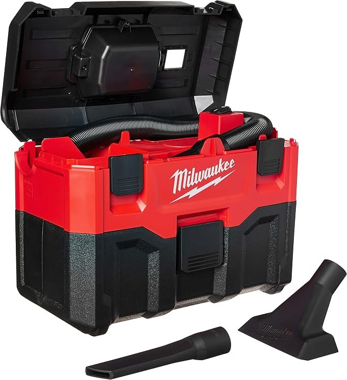 Milwaukee 0880-20 Cordless Lithium-Ion Wet/Dry Vacuum Cleaner, Red, 0 W, 2 Gallons, 82 Decibels