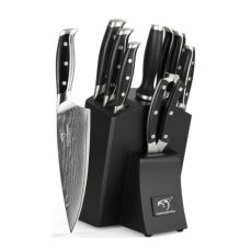 NANFANG BROTHERS Damasus Premium Kitchen Knife Set of 9 – Professional Kitchen Knife Set with Sharp Blade and Handle, Includes 8" Chef Knife, 8" Slicing Knife, 7" Santoku Knife, 5" Utility Knife, and 3.5" Paring Knife