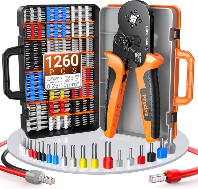 SOMELINE® Crimping Tool Set with 12 Sizes Wire Connector Set | Crimp Plier 0.25-2.5mm² (AWG 24-14)