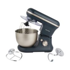 Salter EK5620BGRY Marino Baking Stand Mixer - 6 Speed Kitchen Mixer With Pulse, 5L Stainless Steel Mixing Bowl, Removable Splash Guard, Whisk, Dough Hook, and Beater Attachment, 1200W, Blue/Grey