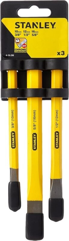 Stanley 4-18-298 Cold Chisel Set, 3 Pieces, Yellow/Black