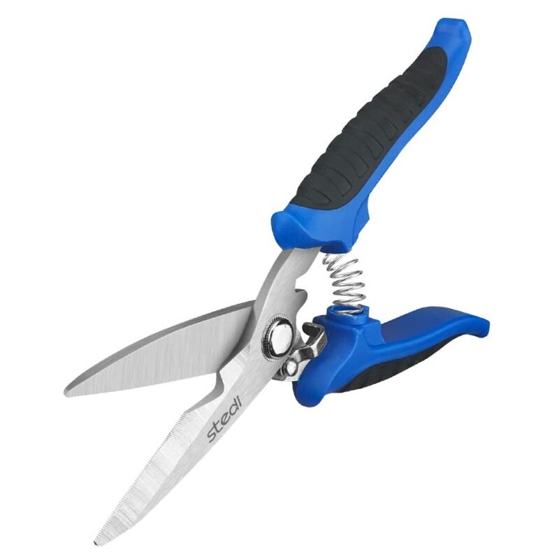 Stedi Multipurpose Heavy Duty Scissors, High Carbon Stainless Steel Shears with Fine Serrated Blades, Non-Slip Comfort Handle