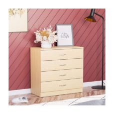 Vida Designs Pine Chest of Drawers, 4 Drawer With Metal Handles and Runners, Unique Anti-Bowing Drawer Support, Riano Bedroom Furniture
