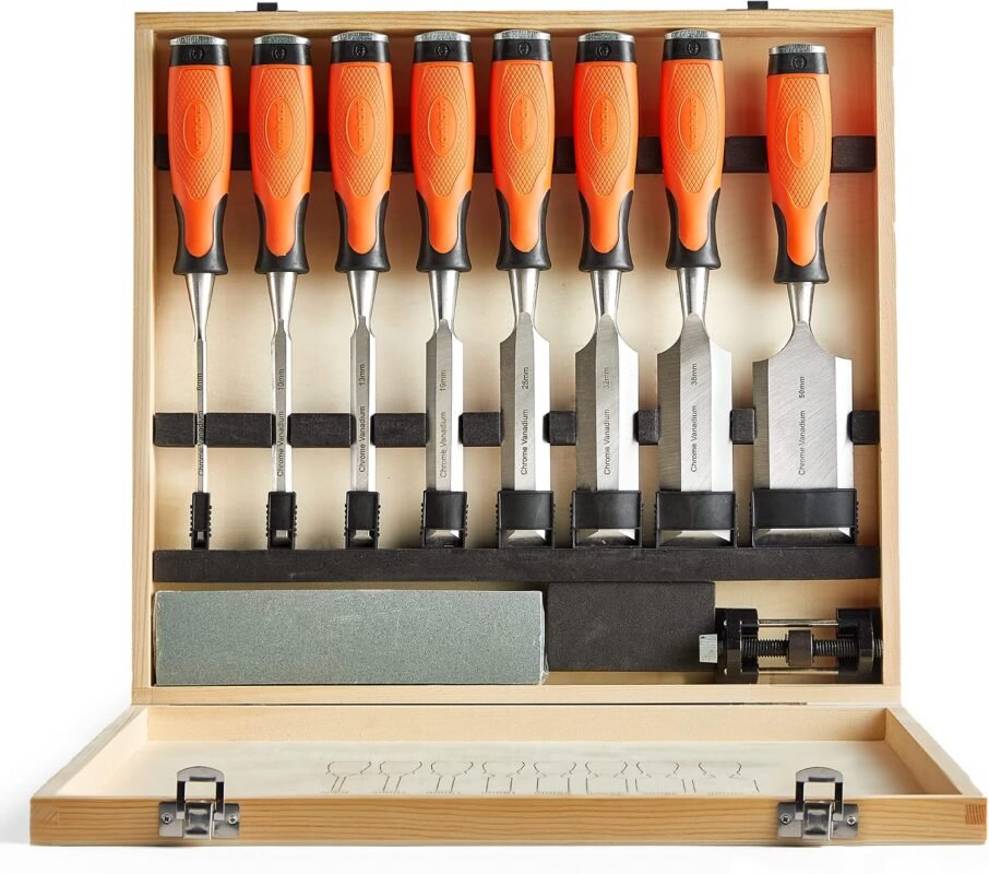 VonHaus Chisel Set - 10pcs Woodworking Tools Set - Wood Carving Tools