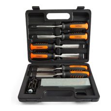 VonHaus Chisel Set - 8pcs Woodworking Tools Set - Wood Carving Tools, Wood Chisel Sets with Sharpening Stone