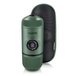 WACACO Nanopresso Portable Espresso Maker Bundled with Protective Case, Upgrade Version of Minipresso, Mini Travel Coffee Machine, Perfect for Camping, Travel, and Office (New Elements Moss Green)