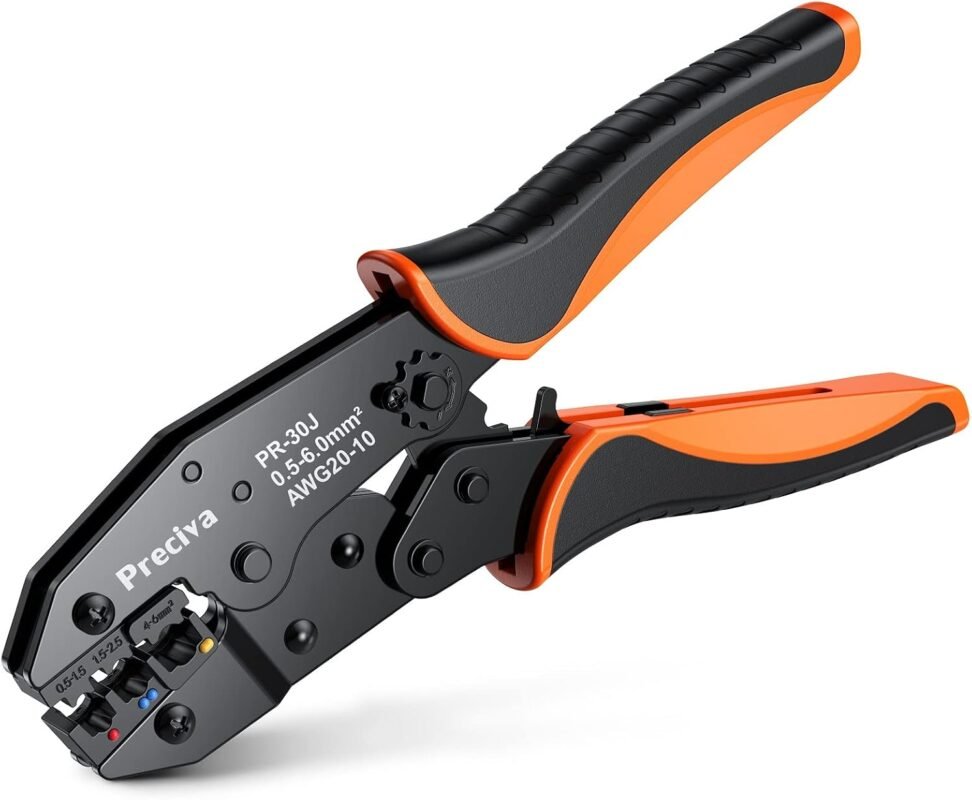 Wirefy Crimping Tool for Insulated Electrical Connectors - Ratcheting Wire Crimper Tool