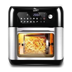 Uten 10L Digital Air Fryer Oven, Smart Tabletop Oven with 12 Preset Menus, LED Touch Screen Temperature and Control for Baking with Recipe, 1500W