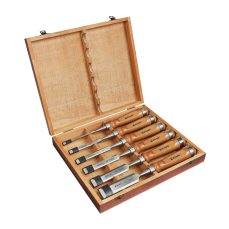 EZARC 6pc Wood Chisel Set for Woodworking - CRV Steel with Ash Wood Handle in Wooden Presentation Box