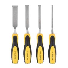 Gunpla 4 Pieces Wood Chisel Set Woodworking Carving Heavy Duty Hand Tools 1/4", 1/2", 3/4" and 1" (6mm, 12mm, 19mm, 25mm) with Soft-Grip Handles