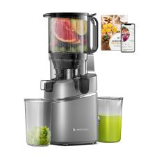 AMZCHEF Automatic Cold Press Juicer Machines 250W - 135MM Opening and 1.8L Capacity Slow Juicers for Whole Fruit and Vegetable, with Triple Filter, Safety Lock, Classic Black