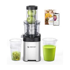 AMZCHEF Juicers Whole Fruit and Vegetable 80MM, Cold Press Juicer Machines with Large Feed Chute, Stainless Steel Slow Masticating Juicer with Anti-Drip Design, Upgraded Auger, Double-Layer Filter