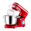 Aucma Stand Mixer, 6.2L Food Mixer 1400W Tilt-Head Electric Kitchen Mixer with Dough Hook, Wire Whip & Beater, 2 Layer Red Painting (6.2L, Red)